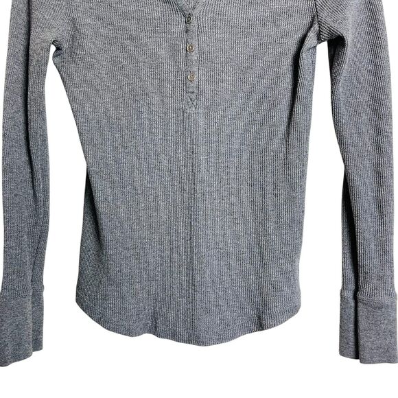 Faded Glory Sweater Womens Small Gray Henley Long Sleeve Thermal Waffle Knit Top - Picture 8 of 9